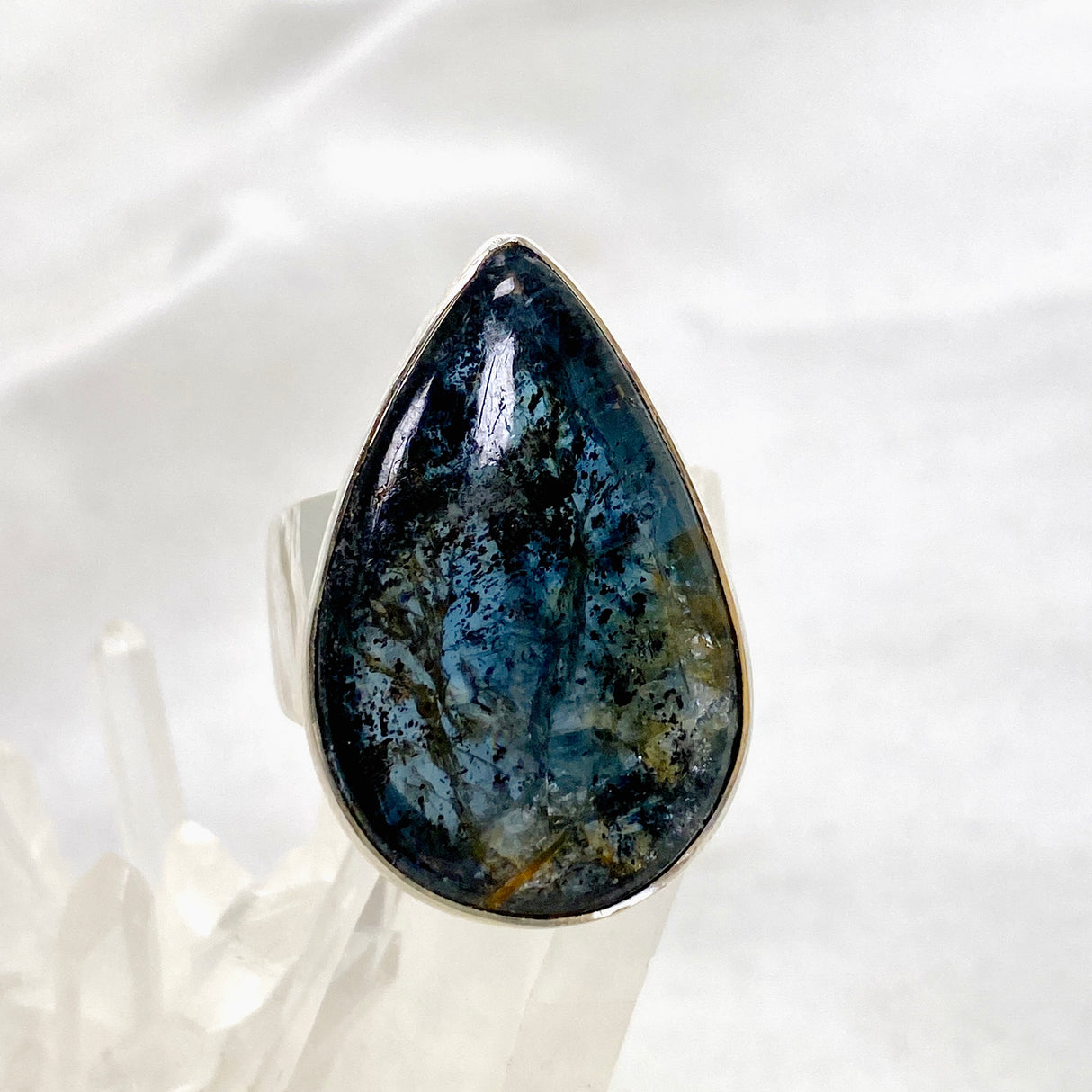 Blue Kyanite Teardrop Cabochon Ring Size 11 KRGJ3283