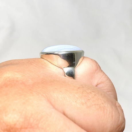 Blue Lace Agate Round Ring Size 10.5 PRGJ485 - Nature's Magick