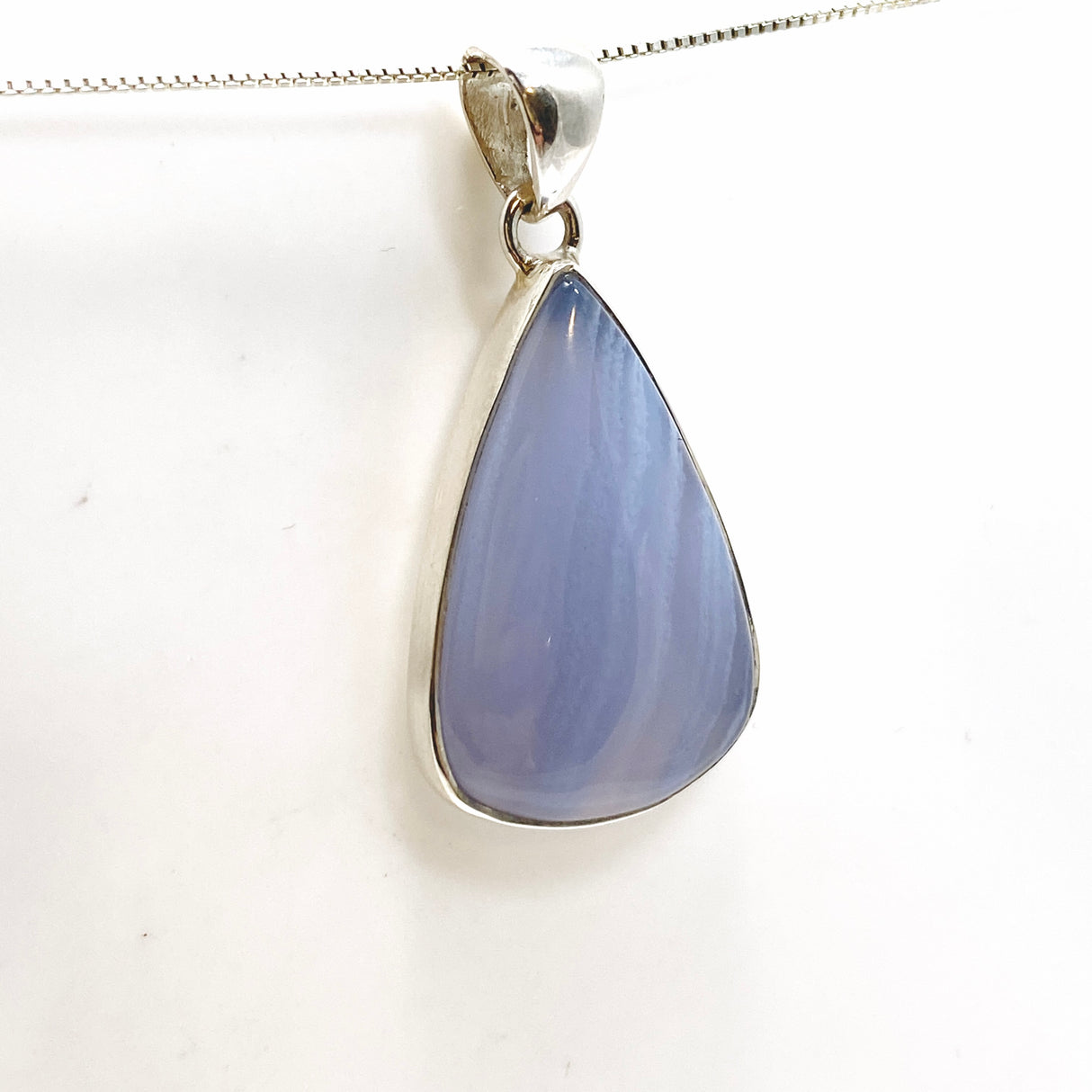 Blue Lace Agate Teardrop Cabochon Pendant KPGJ4828