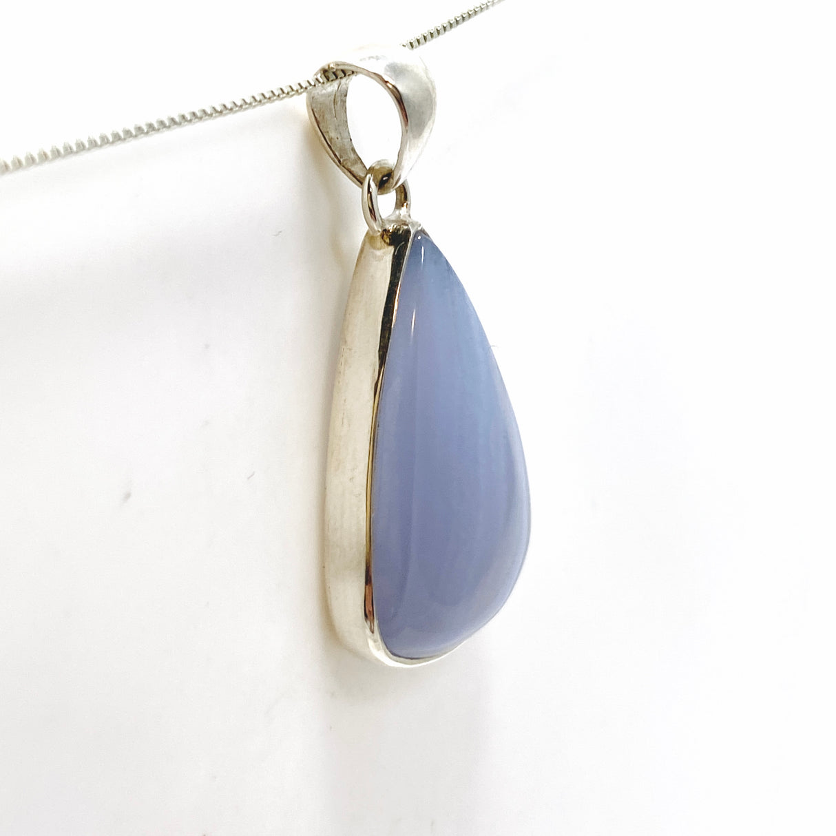 Blue Lace Agate Teardrop Cabochon Pendant KPGJ4828