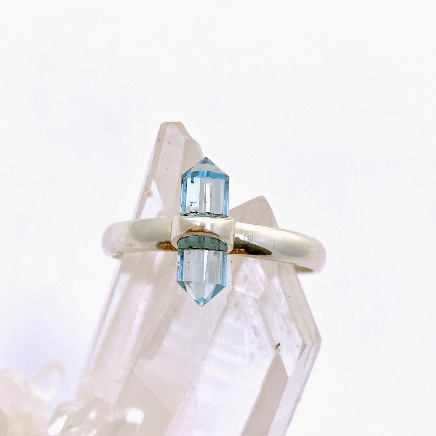 Blue Topaz Double Point Ring RRR-26