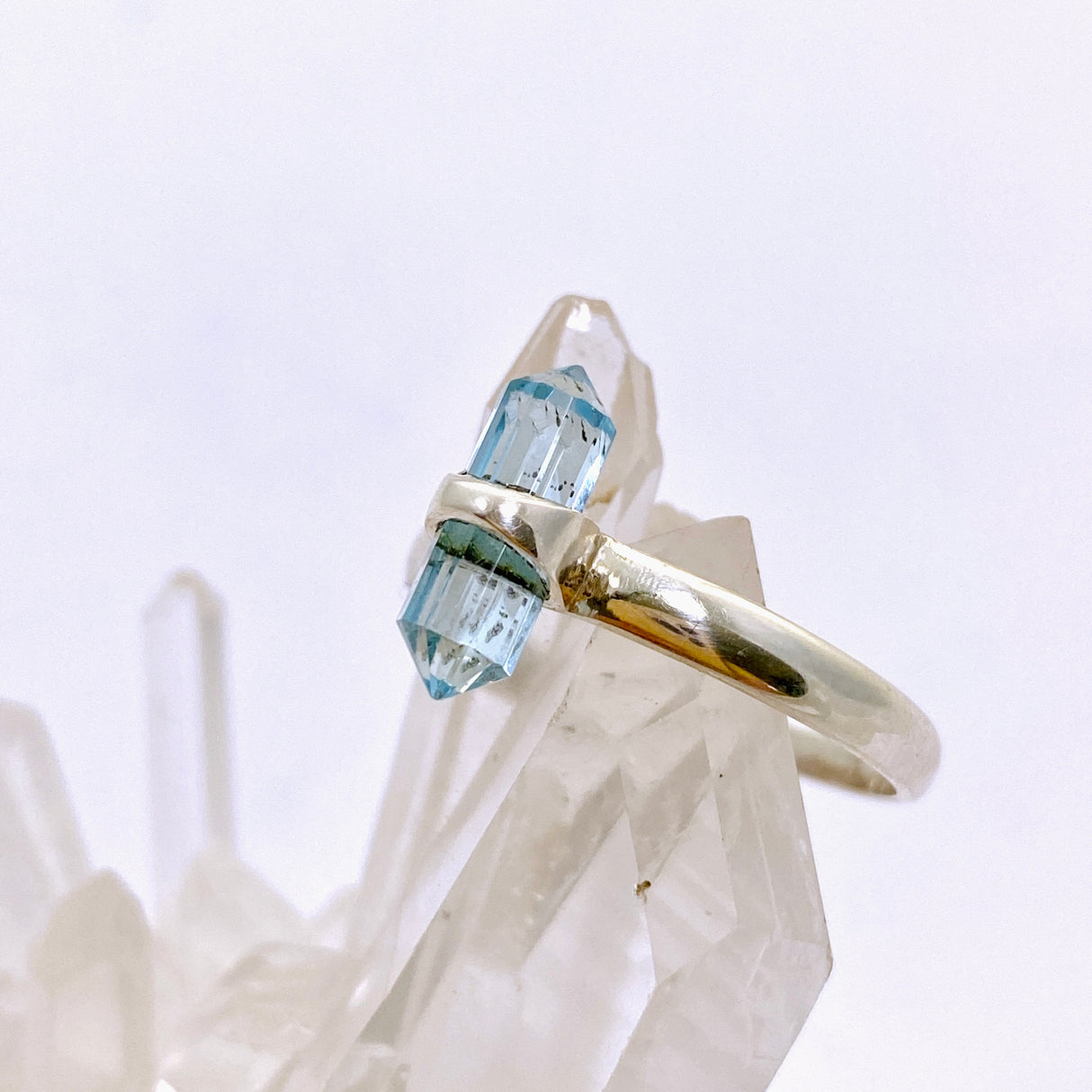 Blue Topaz Double Point Ring RRR-26