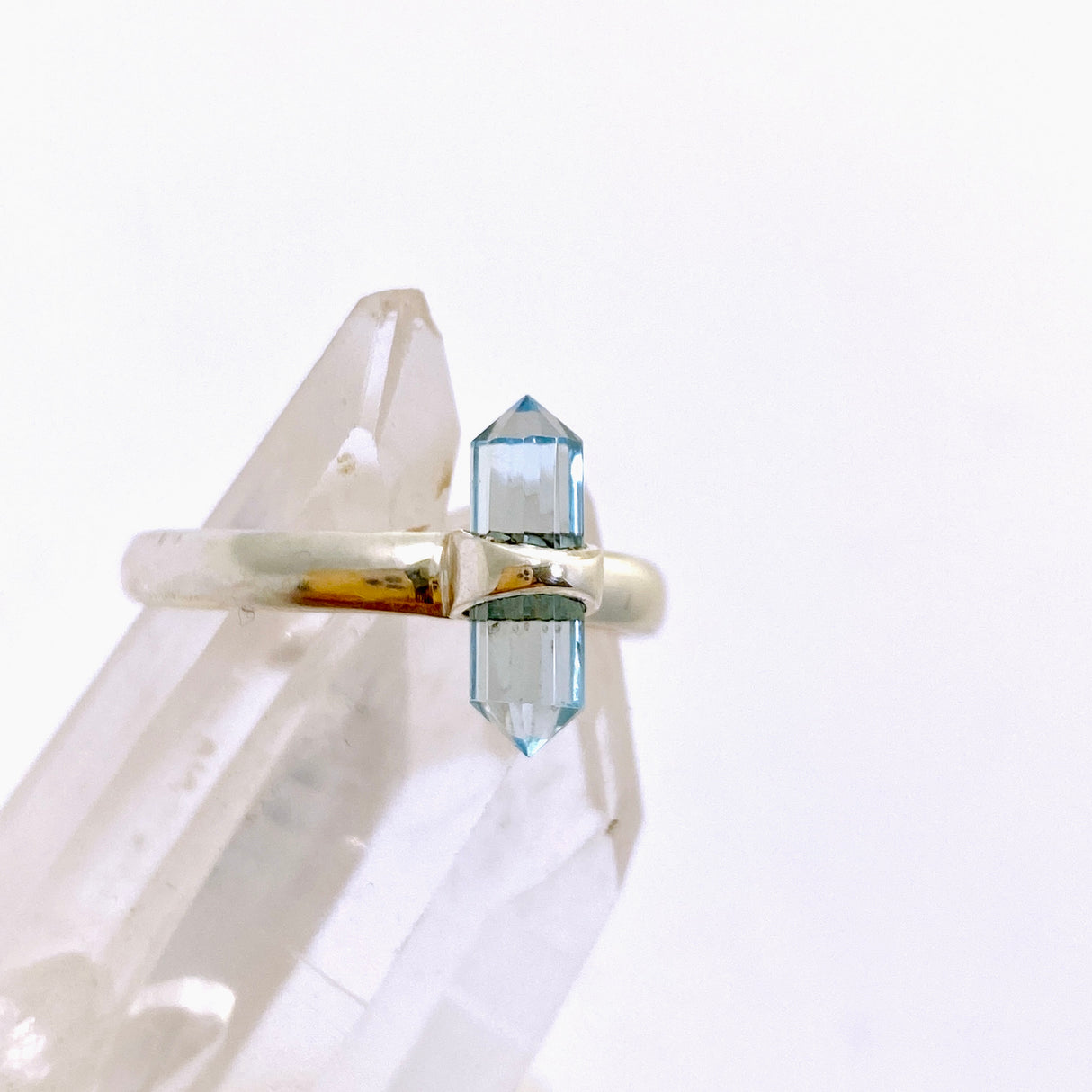 Blue Topaz Double Point Ring RRR-26