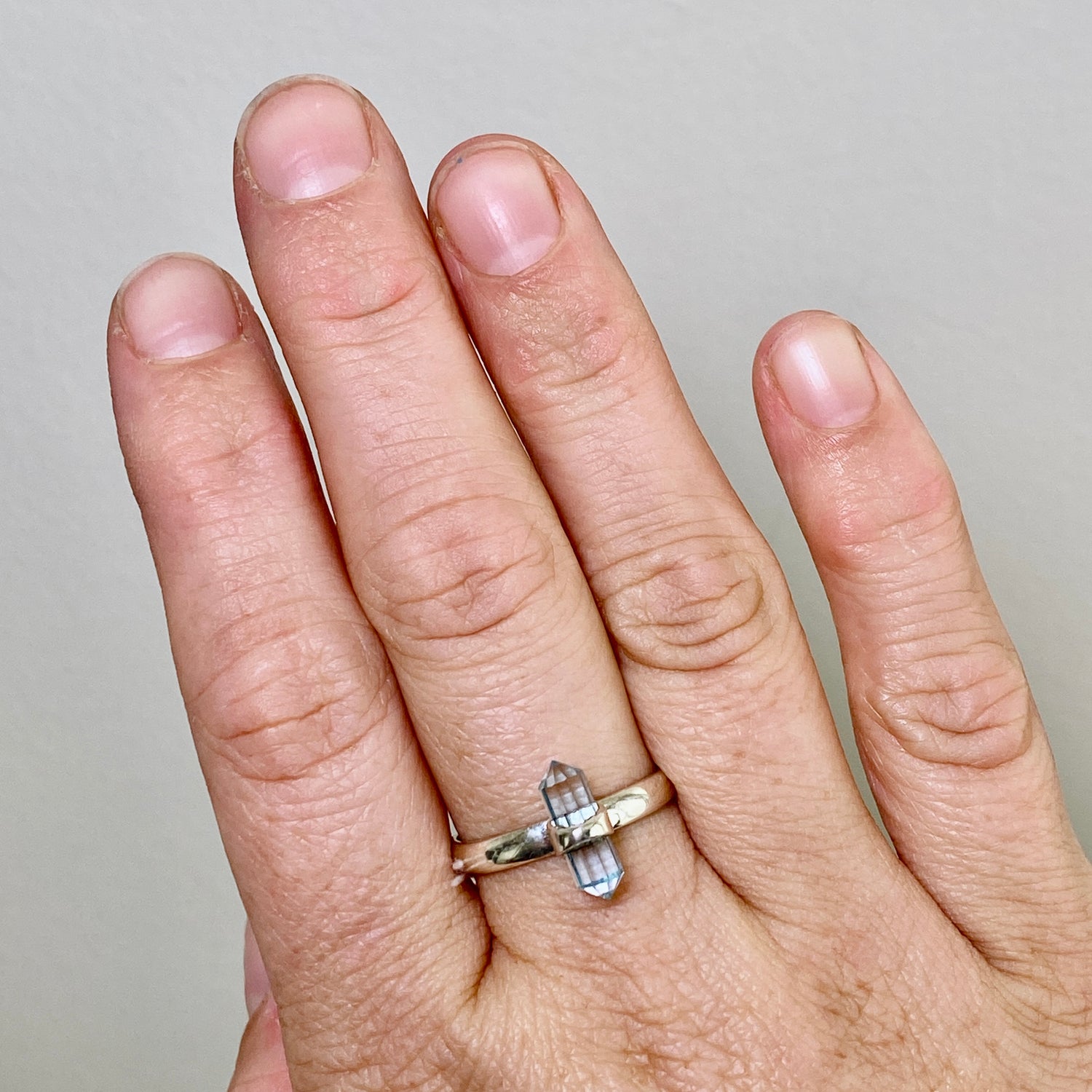 Blue Topaz Double Point Ring RRR-26