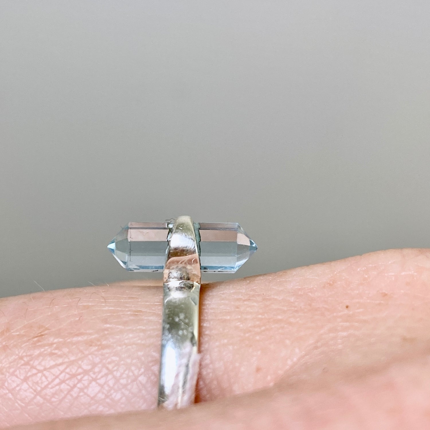 Blue Topaz Double Point Ring RRR-26