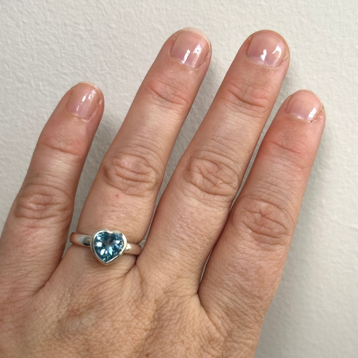 Blue Topaz Faceted Heart Ring PRGJ419