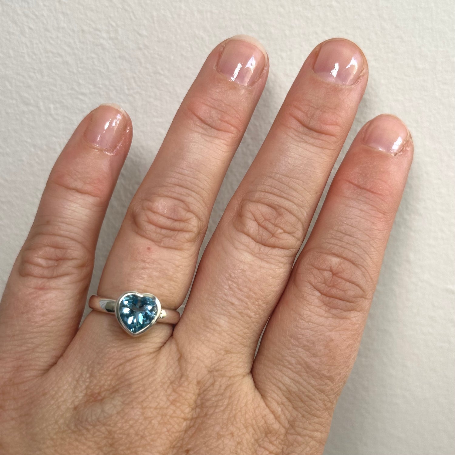 Blue Topaz Faceted Heart Ring PRGJ419