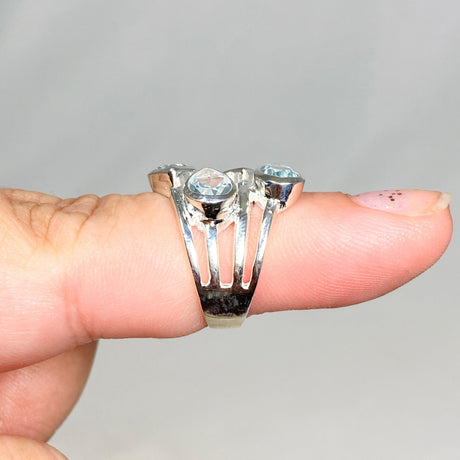 Blue Topaz Multi-stone Faceted Teardrop Ring R3815 - Nature's Magick