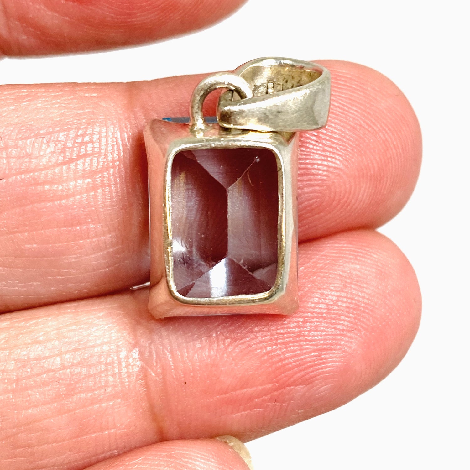 Blue Topaz Rectangular Faceted Pendant PPGJ1248