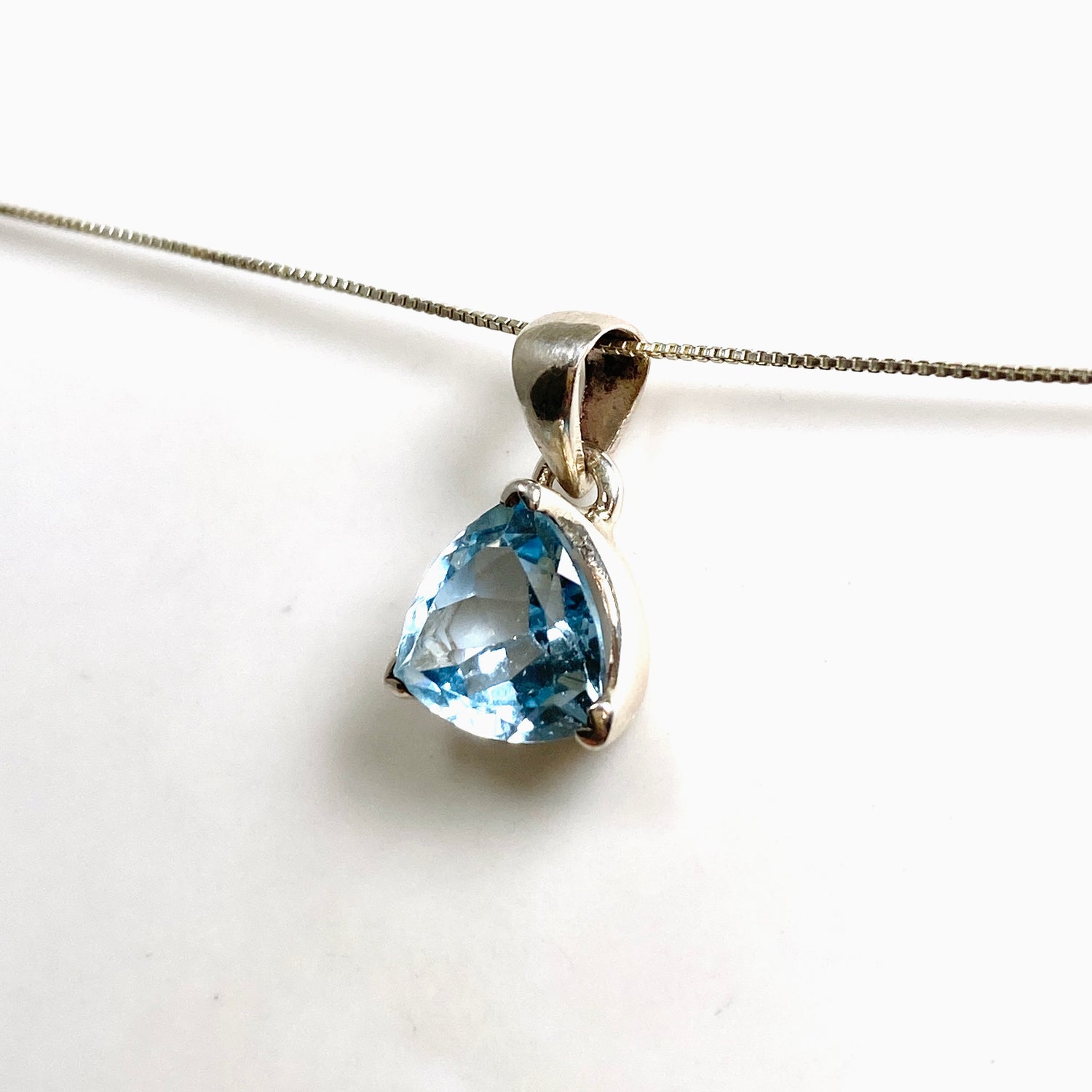 Blue Topaz Trillion Faceted Pendant PPGJ1246