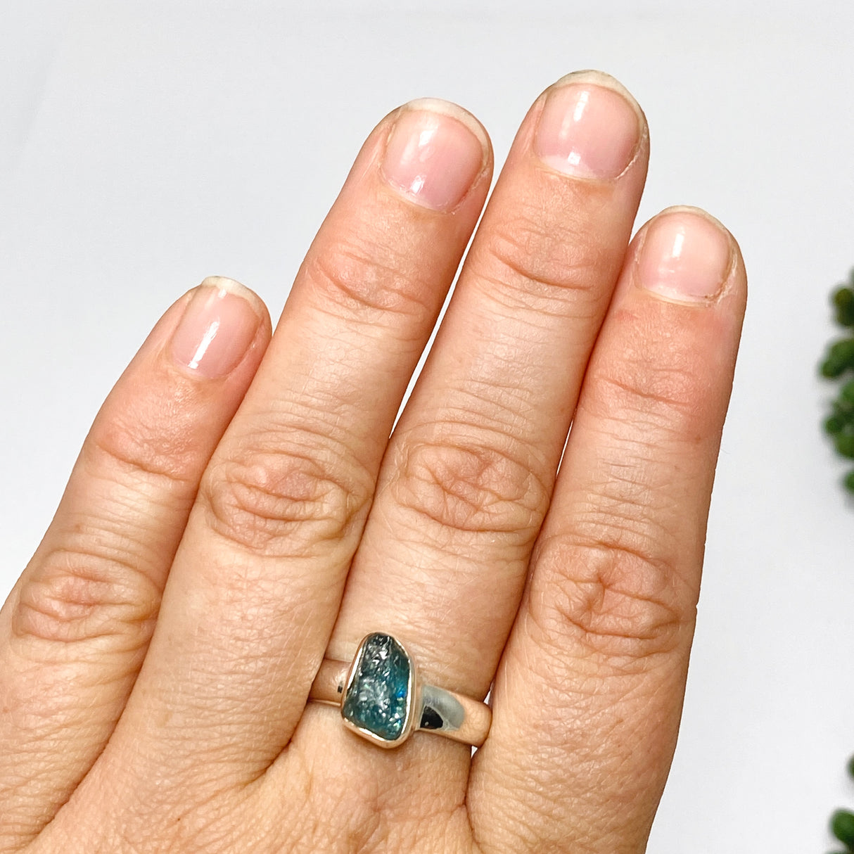Blue Tourmaline Raw Ring Size 8 PRGJ717