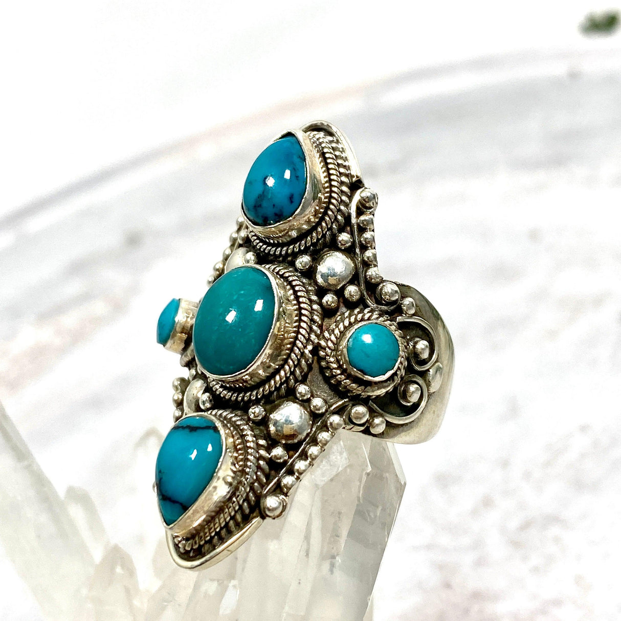 Boho Style Turquoise Multi Stone Ring Size 9 R4069 - Nature's Magick