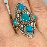 Boho Style Turquoise Multi Stone Ring Size 9 R4069 - Nature's Magick
