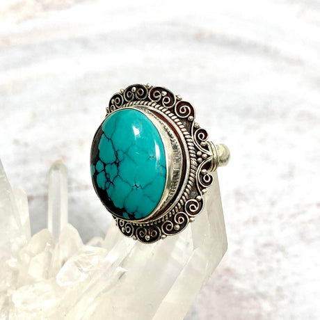 Boho Style Turquoise oval ring s.7 KRGJ2778 - Nature's Magick
