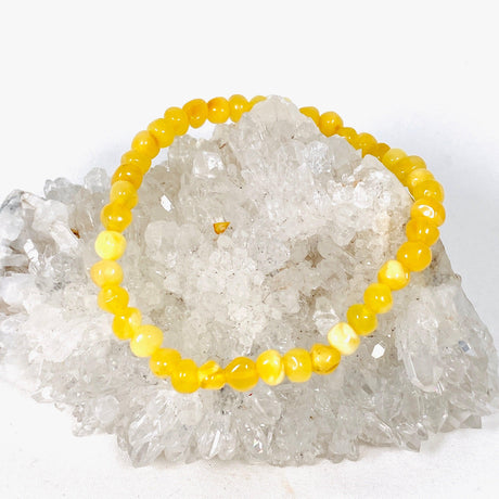 Butter Amber 5mm nugget beaded bracelet AMB185 - Nature's Magick