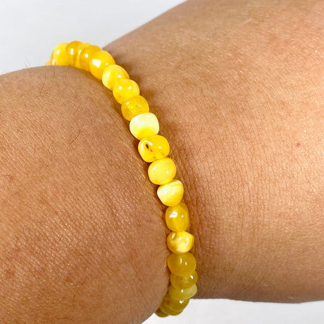 Butter Amber 5mm nugget beaded bracelet AMB185 - Nature's Magick