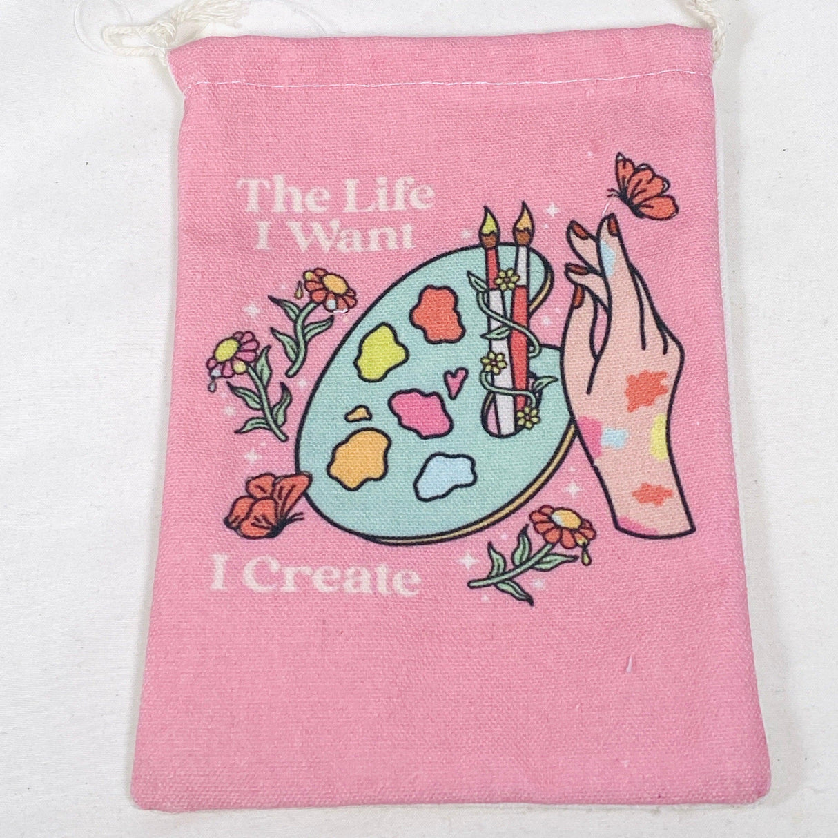 Canvas Drawstring Bag for Tarot Cards - I create - Nature's Magick