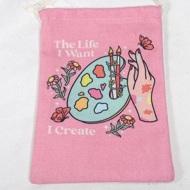 Canvas Drawstring Bag for Tarot Cards - I create - Nature's Magick