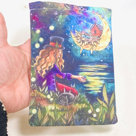 Canvas Drawstring Bag for Tarot Cards - Night - Nature's Magick