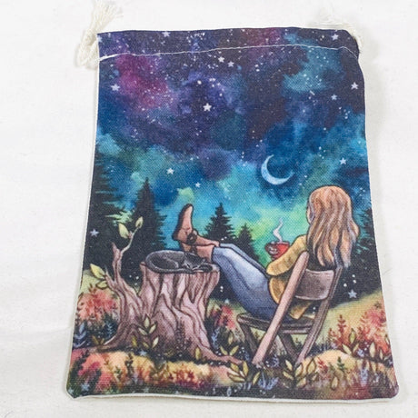 Canvas Drawstring Bag for Tarot Cards - Starry Sky - Nature's Magick
