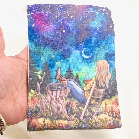 Canvas Drawstring Bag for Tarot Cards - Starry Sky - Nature's Magick