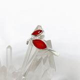 Carnelian Faceted Marquise Multistone Leaf Ring R3735 - Nature's Magick