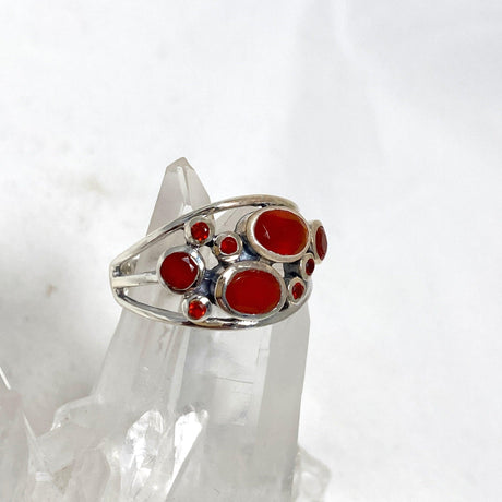 Carnelian Faceted Multistone Gemstone Ring in a Decorative Setting R3787 - Nature's Magick
