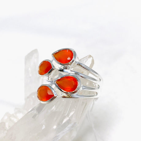 Carnelian Multi-stone Faceted Teardrop Ring R3815 - Nature's Magick