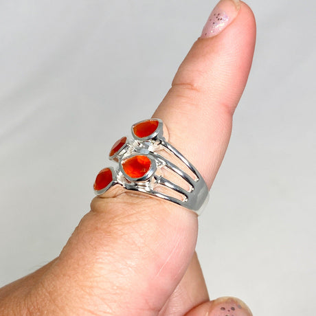 Carnelian Multi-stone Faceted Teardrop Ring R3815 - Nature's Magick