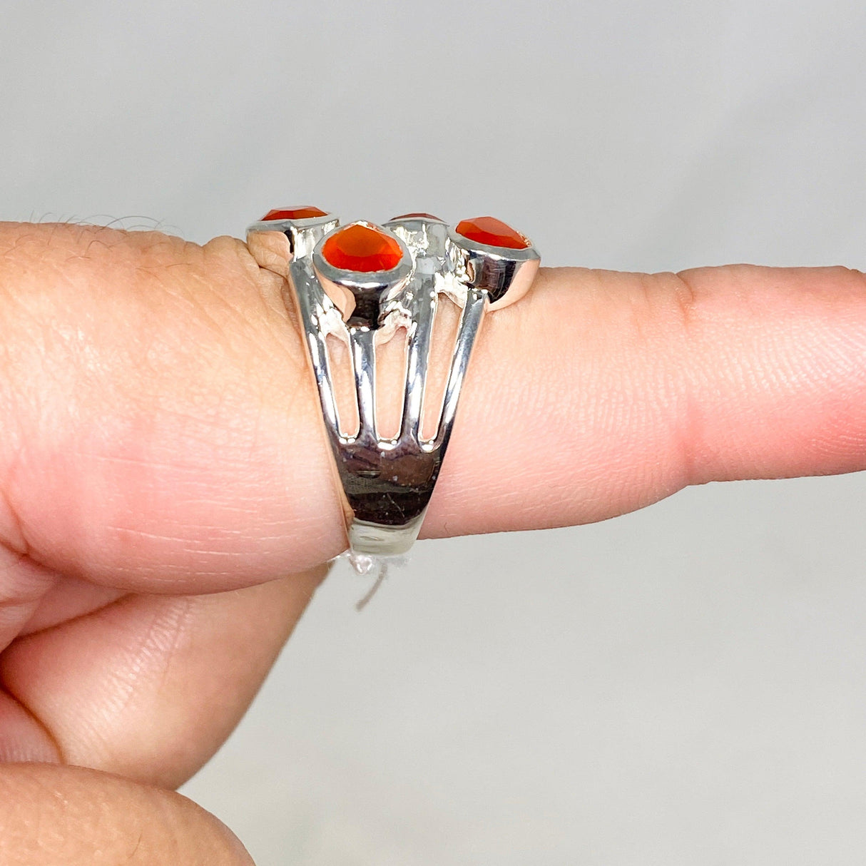 Carnelian Multi-stone Faceted Teardrop Ring R3815 - Nature's Magick