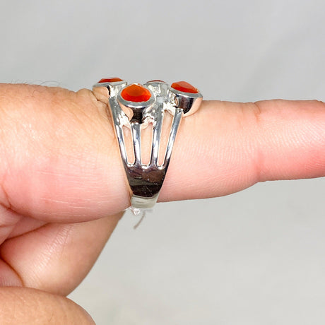 Carnelian Multi-stone Faceted Teardrop Ring R3815 - Nature's Magick