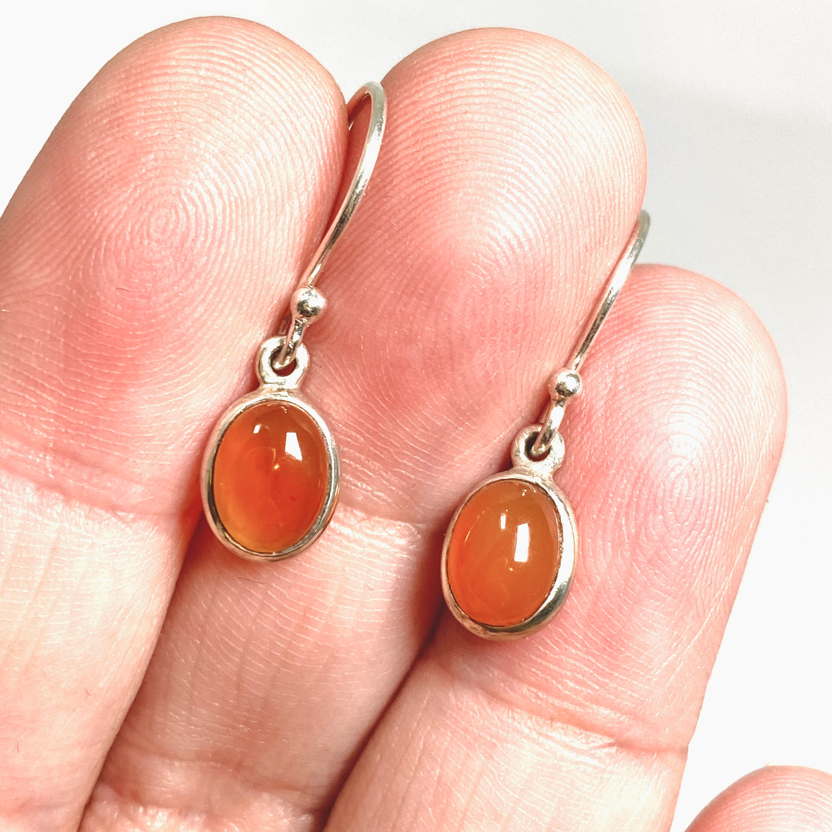 Carnelian Oval Cabochon Earrings PEGJ403