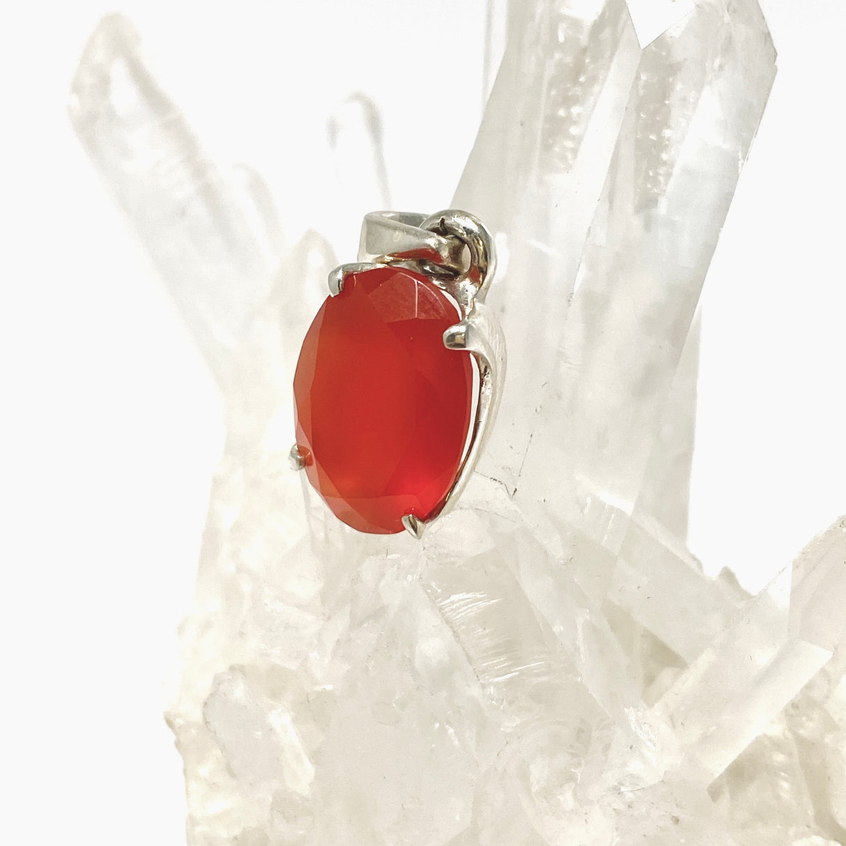 Carnelian Oval Faceted Pendant PPGJ1301
