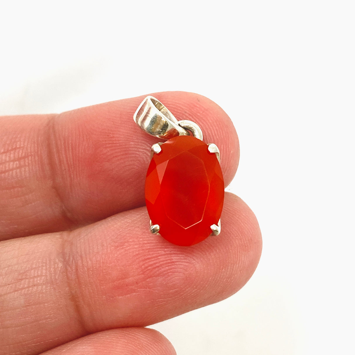 Carnelian Oval Faceted Pendant PPGJ1301