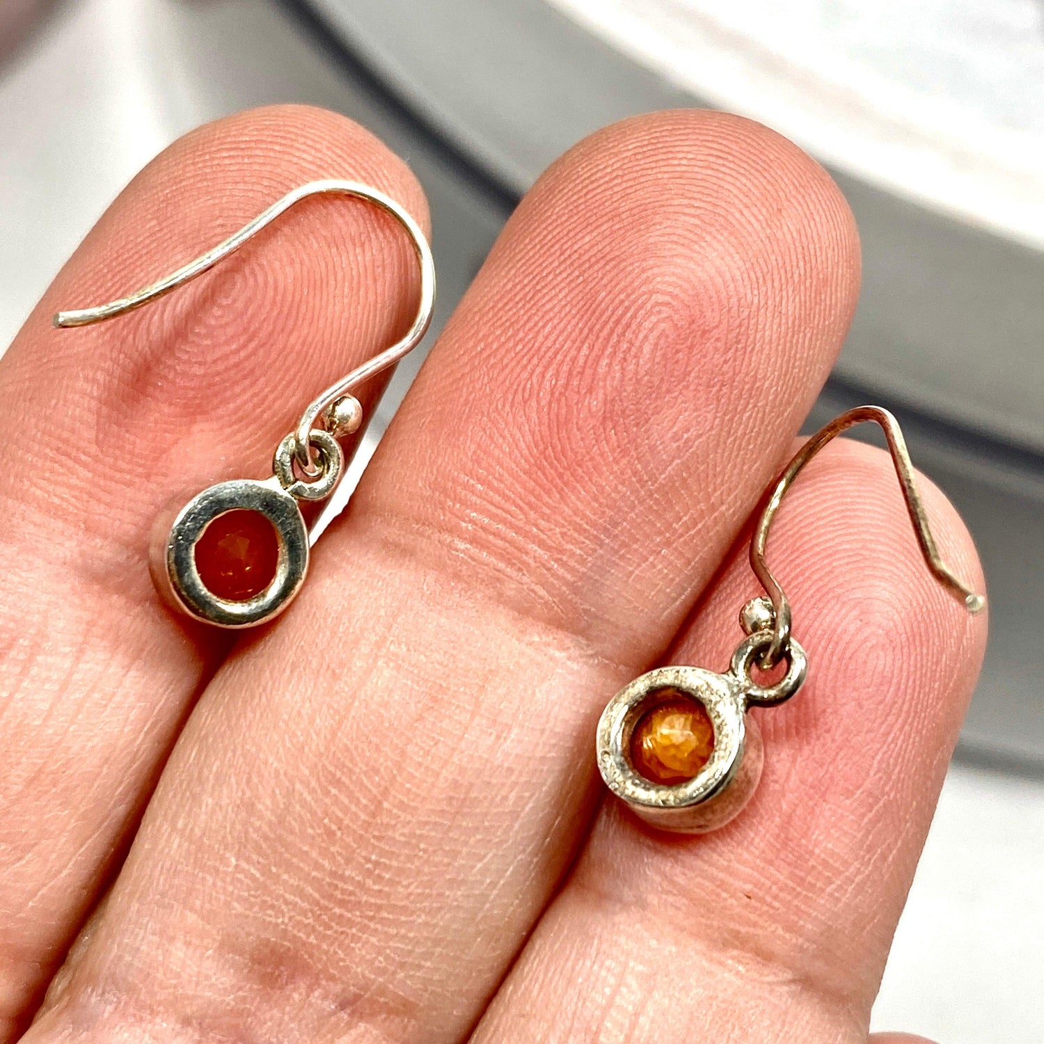 Carnelian petite circular faceted earrings R2363-CRC - Nature's Magick