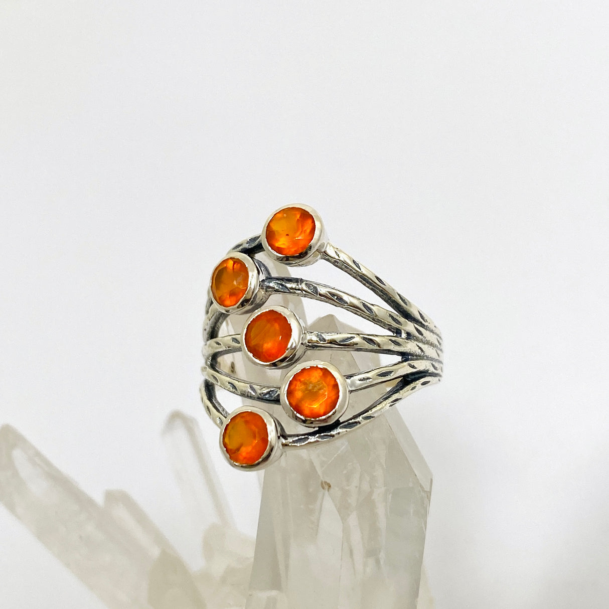 Carnelian Multi-stone Faceted Gemstone Ring R3875