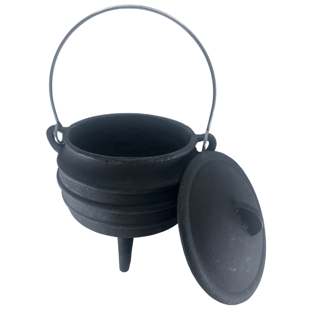 Cast Iron Cauldron with lid - large 11cm - Nature's Magick