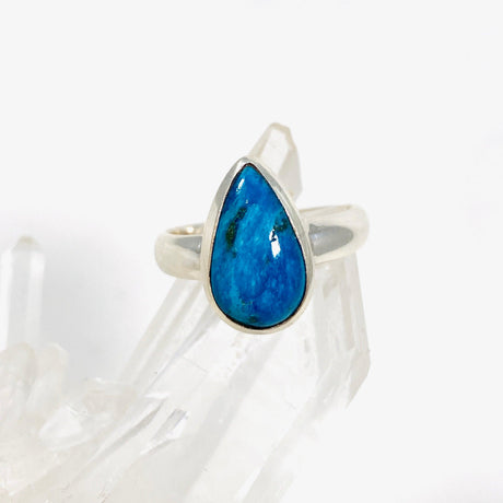 Cavansite Teardrop Ring Size 7.5 PRGJ392 - Nature's Magick