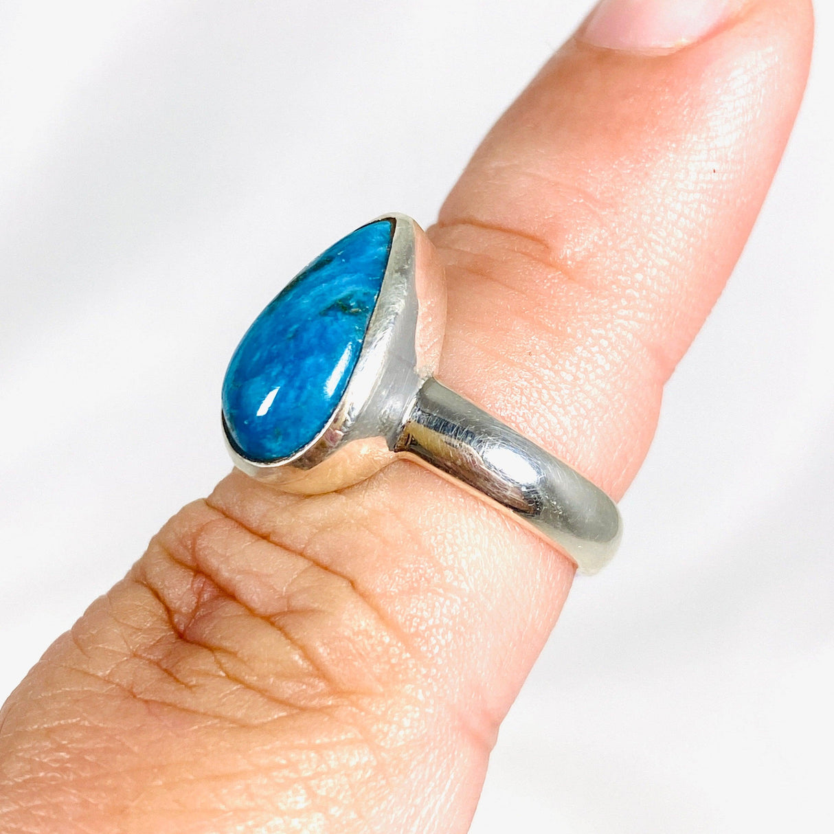 Cavansite Teardrop Ring Size 7.5 PRGJ392 - Nature's Magick