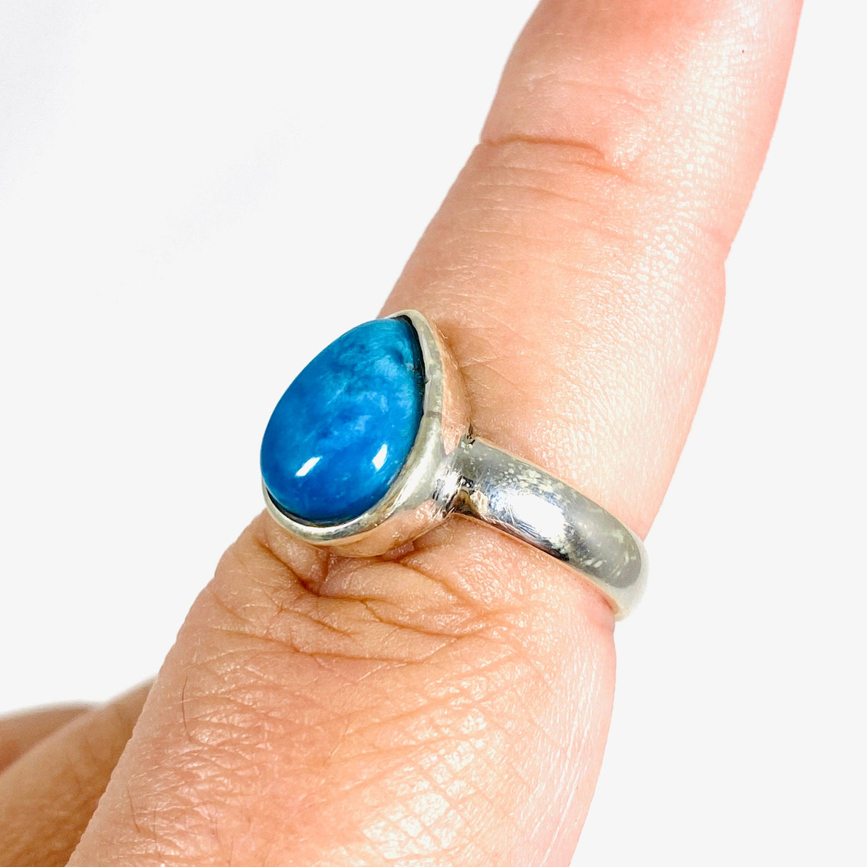 Cavansite Teardrop Ring Size 8.5 PRGJ390 - Nature's Magick
