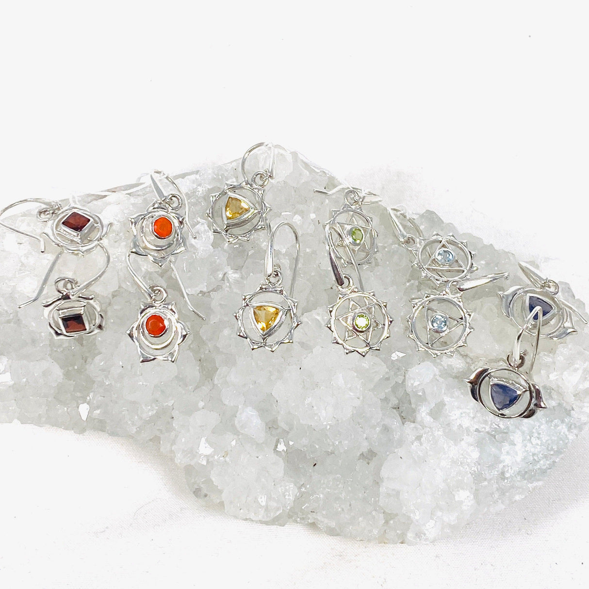 Chakra Earring with faceted gemstones - Nature's Magick