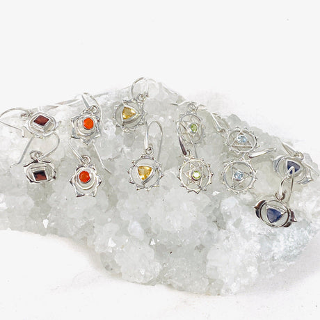 Chakra Earring with faceted gemstones - Nature's Magick