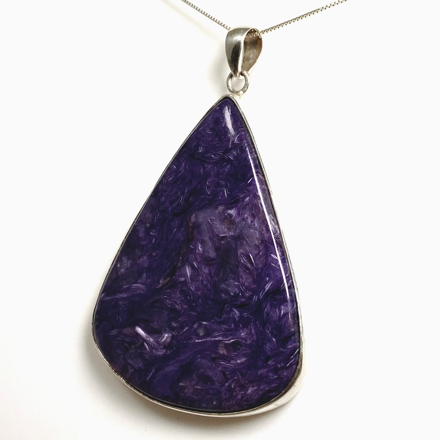 Charoite Teardrop Cabochon Pendant THP-29