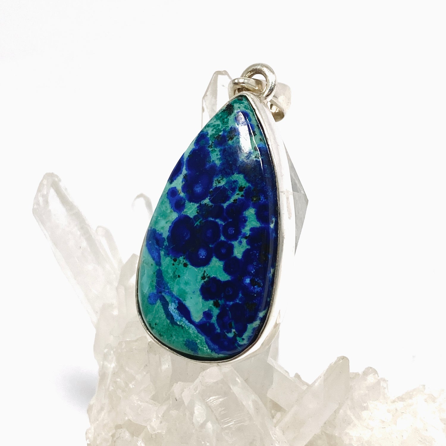 Chrysocolla and Azurite Teardrop Cabochon Pendant PPGJ1188