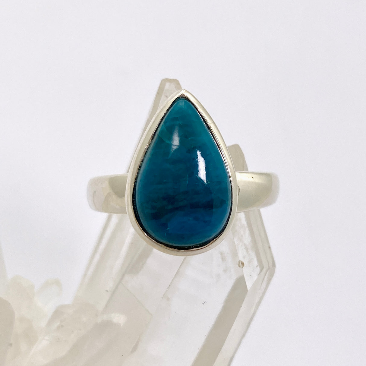 Chrysocolla Teardrop Cabochon Ring Size 10 PRGJ873