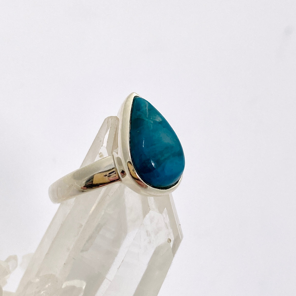 Chrysocolla Teardrop Cabochon Ring Size 10 PRGJ873
