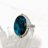 Chrysocolla with Shattuckite Oval Ring with Brass Accents Size 11 KRGJ3226 - Nature's Magick
