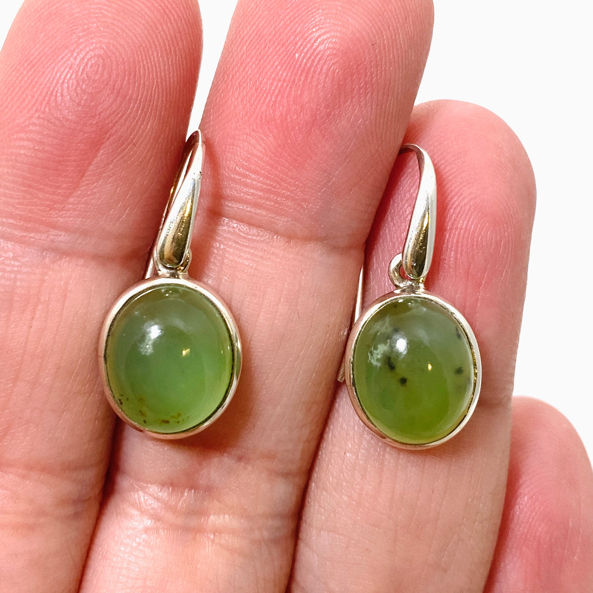 Chrysoprase Oval Cabochon Earrings PEGJ292