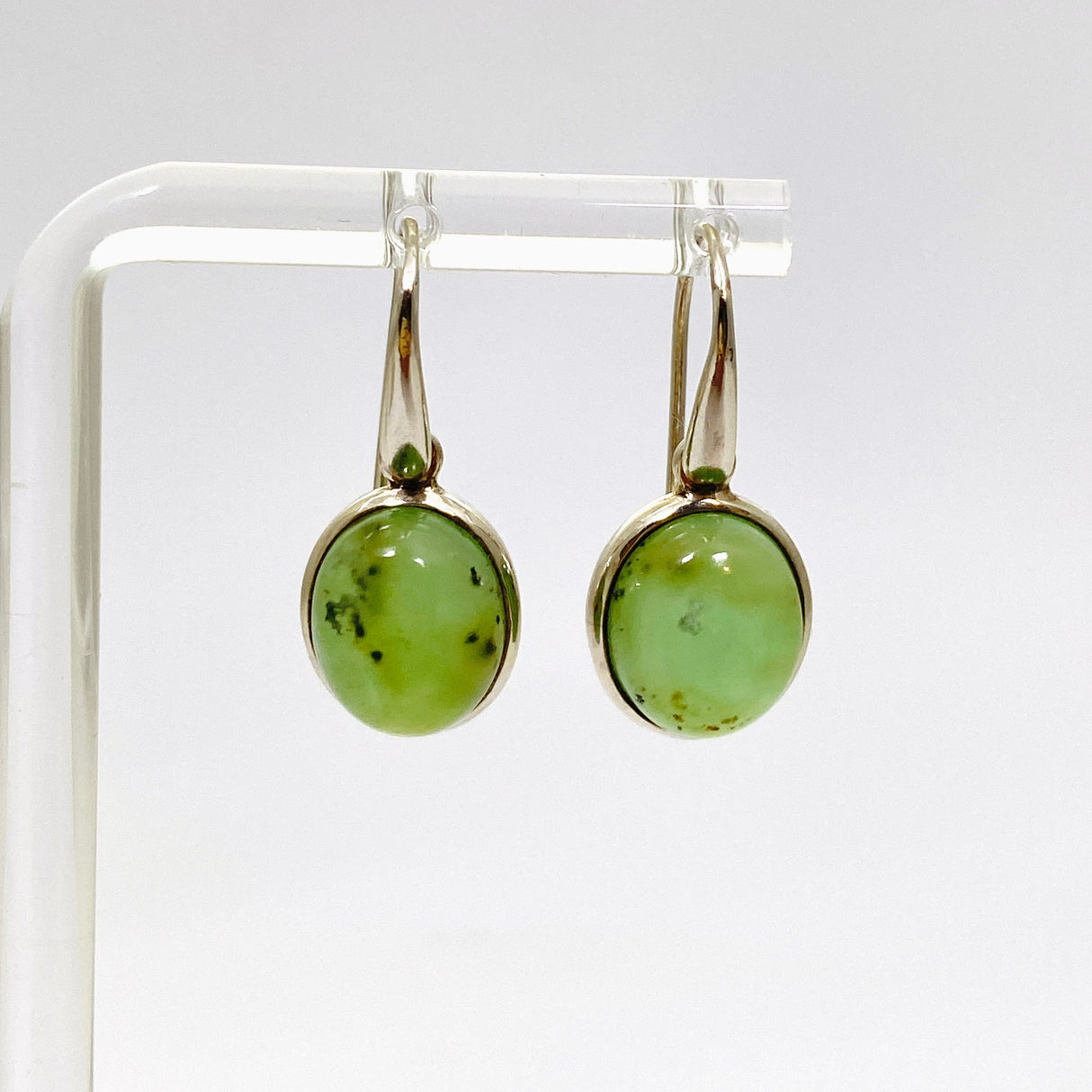 Chrysoprase Oval Cabochon Earrings PEGJ292