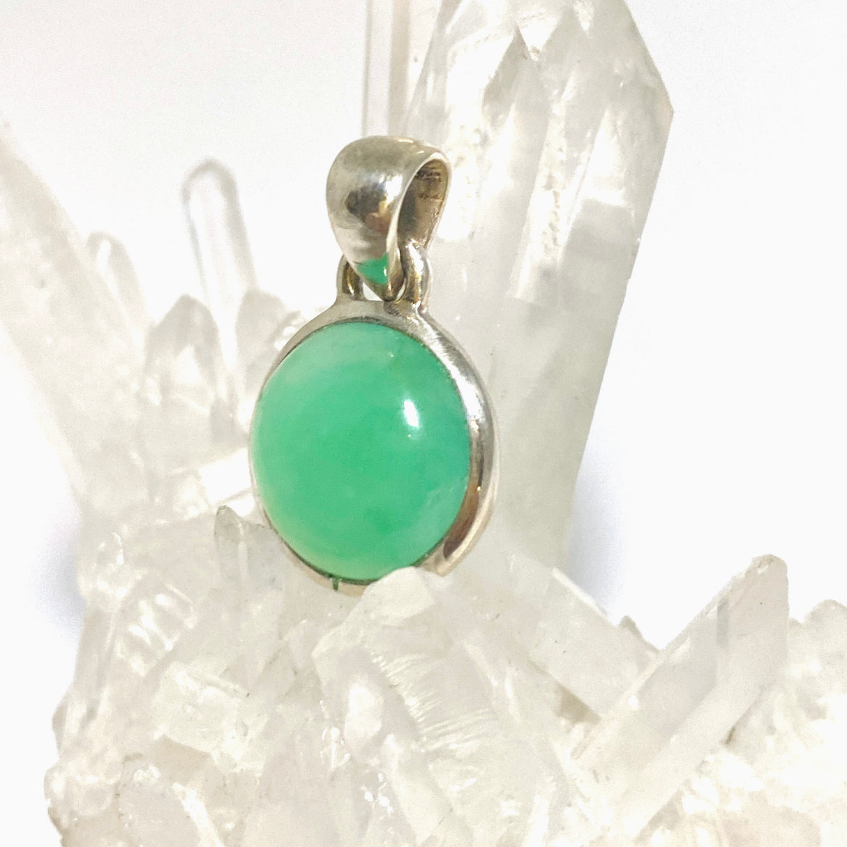 Chrysoprase Round Cabochon Pendant PPGJ1314
